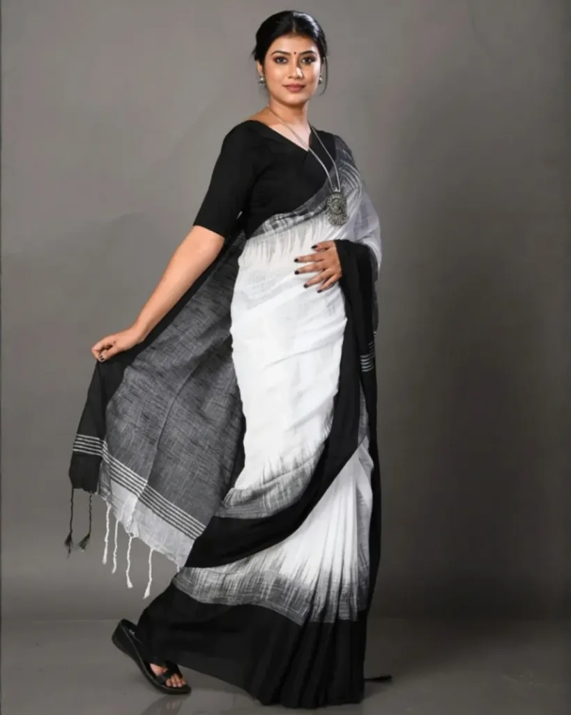 Black & White Khadi Cotton
